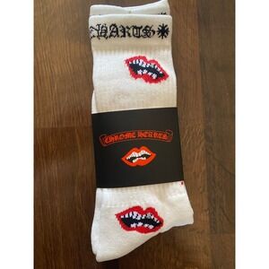Chrome Hearts White Chomper Socks Red Lips‎ Japan Made New Men's Large 6-13 Hype